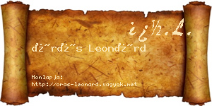Órás Leonárd névjegykártya
